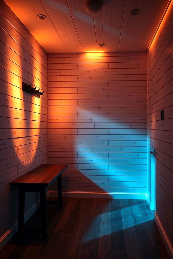 Creative Lighting Effects Enhancing Shiplap Walls - 22 Shiplap Wall Ideas