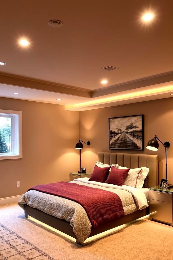 Creative Lighting Effects - 22 Basement Bedroom Ideas