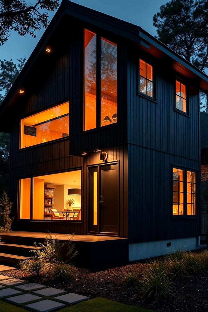 Creative Lighting Enhancements - 22 Black House With Cedar Accents