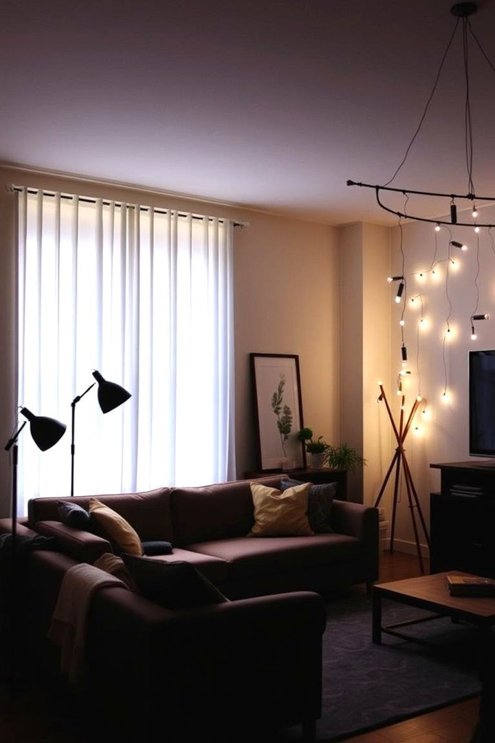 Creative Lighting Solutions - 22 Budget Apartment Living Room Ideas