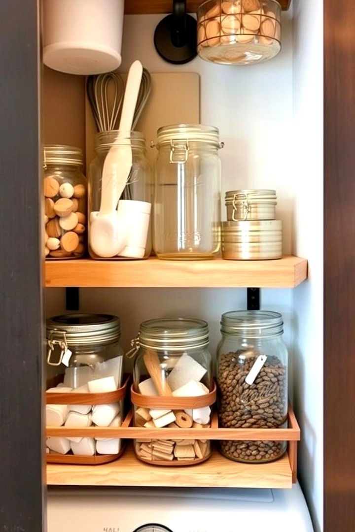 Creative Mason Jar Storage - 22 Farmhouse Laundry Room Ideas
