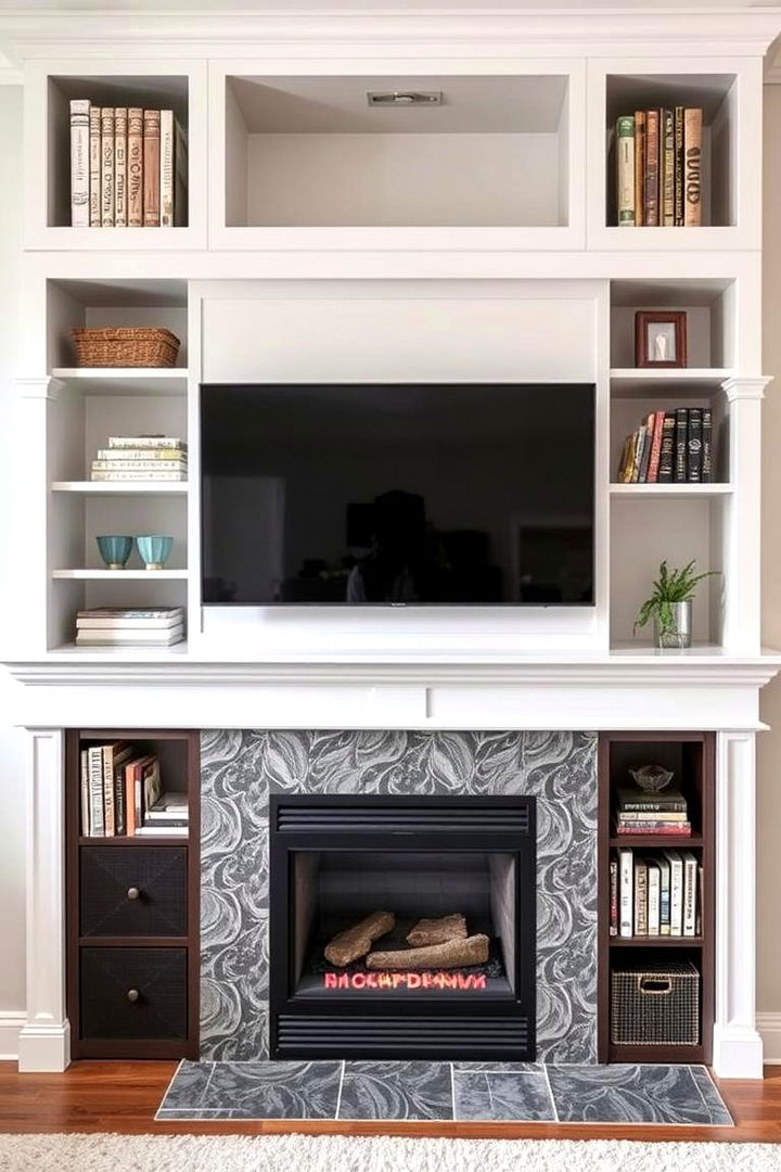 Creative Media Storage Solutions - 22 Tv Over Fireplace Ideas