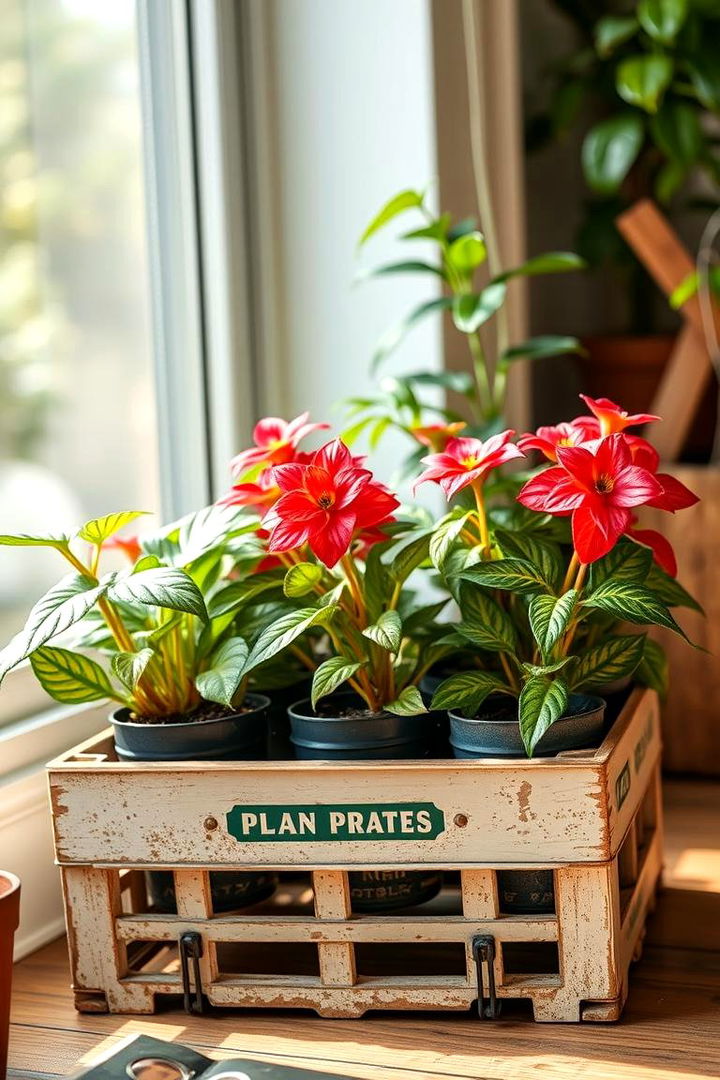 Creative Milk Crate Plant Pot Holder - 22 Milk Crate Storage Ideas