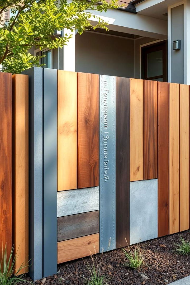 Creative Mixed Material Fence - 22 Privacy Fence Ideas