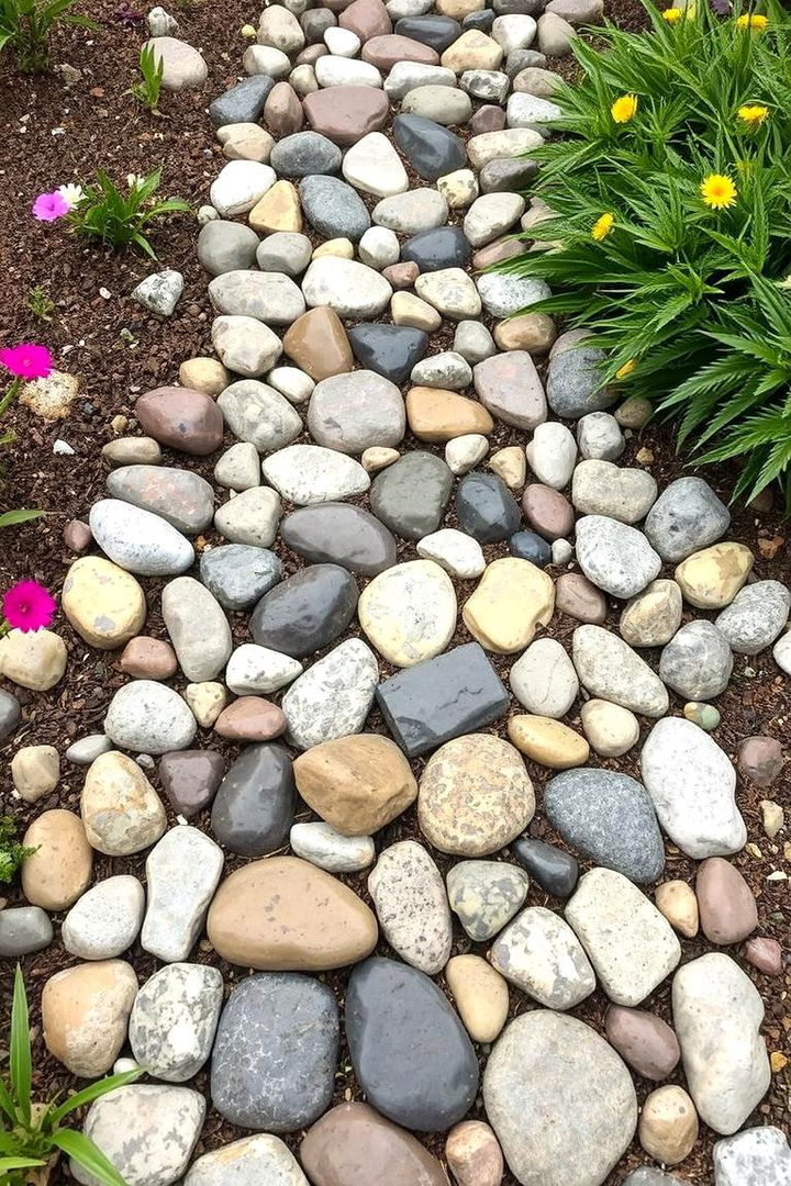 Creative Mixed Stone Borders - 22 River Rock Edging Ideas