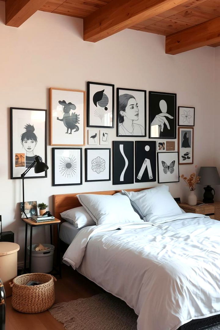 Creative Monochrome Collage - 22 Black and White Bedroom Ideas