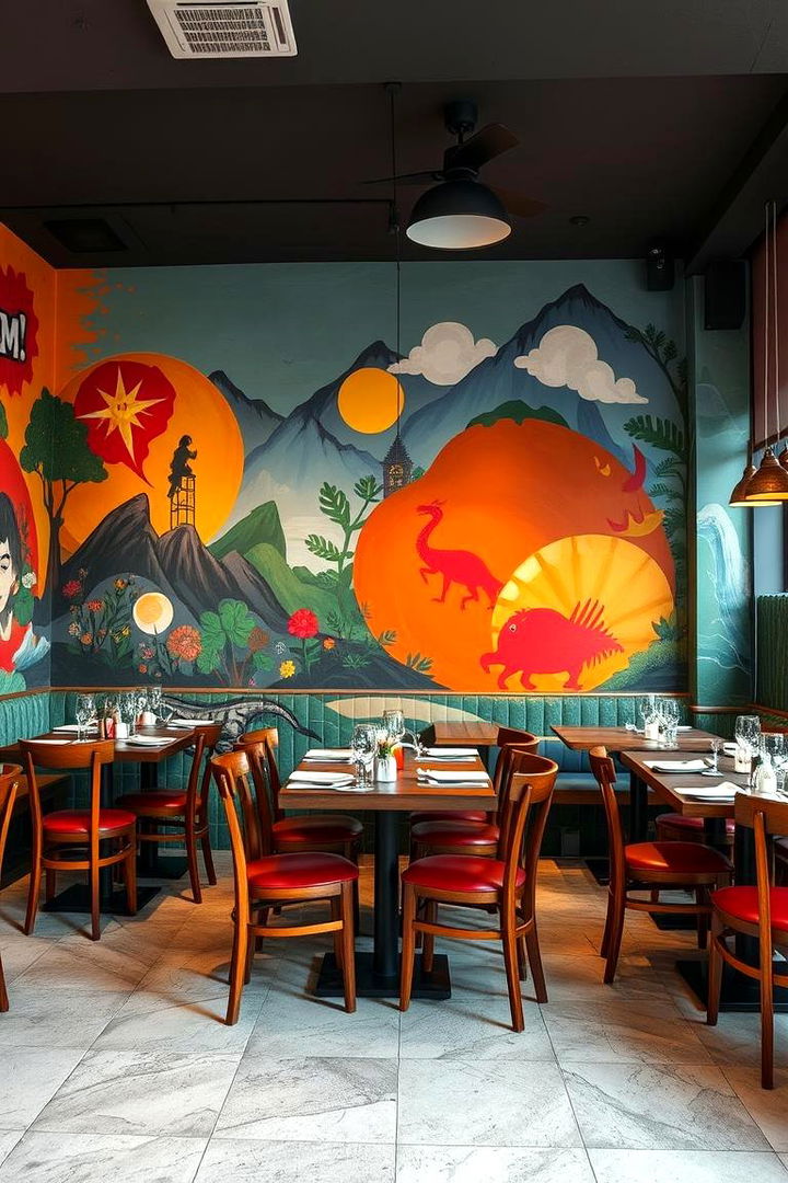 Creative Mural Art Displays - 22 Restaurant Interior Design Ideas