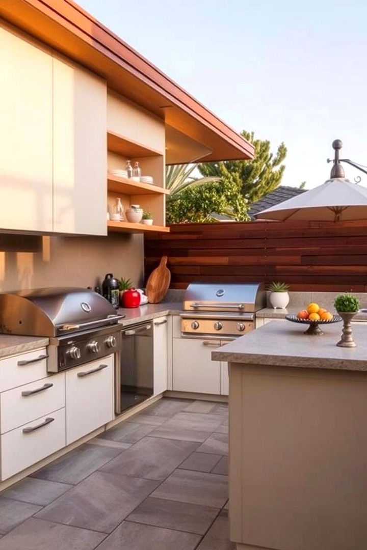 Creative Outdoor Kitchens - 22 Mid-century Modern Patio Ideas