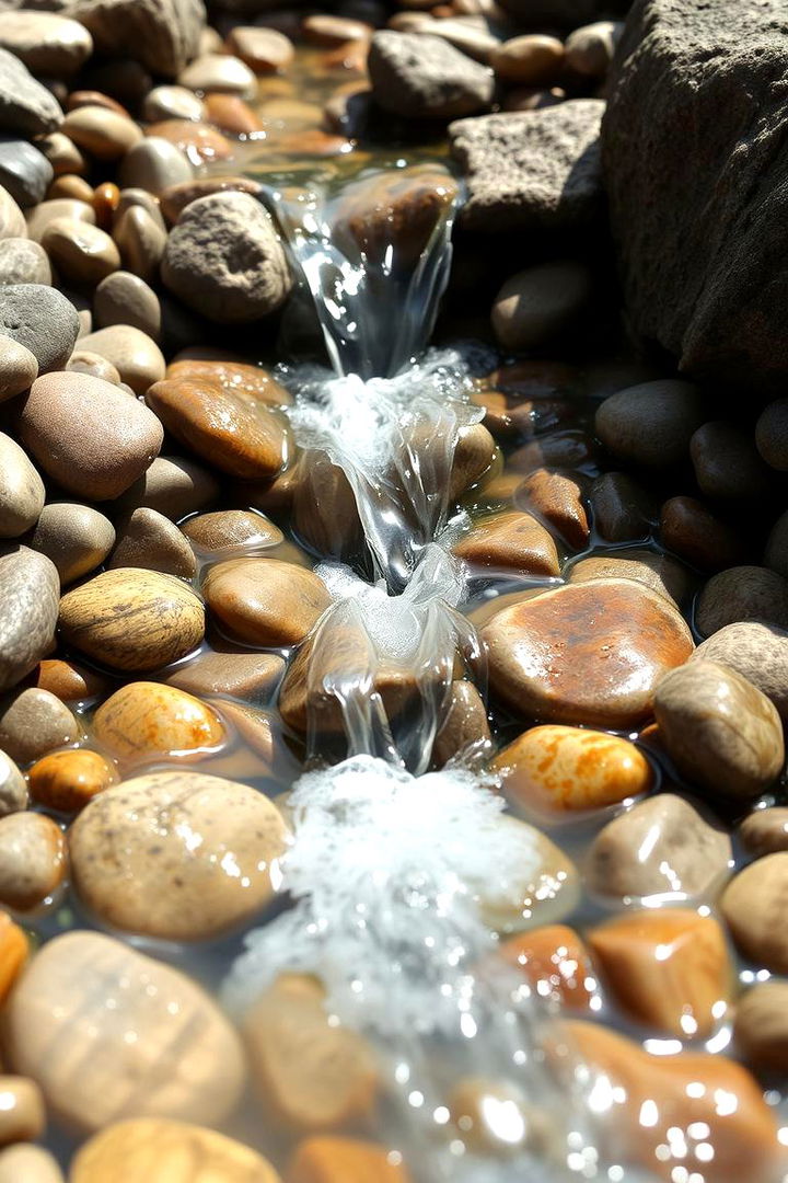 Creative Pebble Waterfall - 22 Backyard Waterfall Ideas
