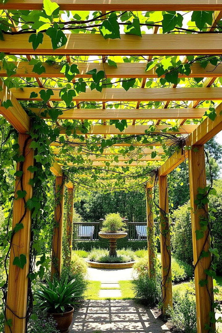 Creative Pergola with Climbing Vines - 22 Patio Pergola Ideas