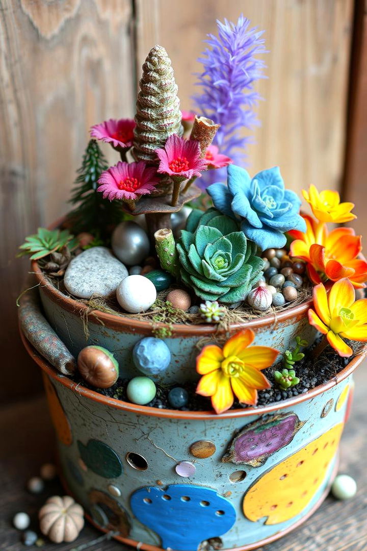 Creative Planting Pot Treasures - 22 Fairy Garden Container Ideas