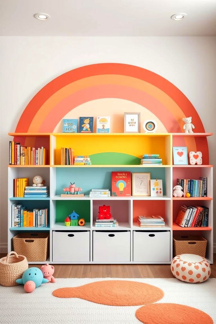 Creative Rainbow Shelving - 22 Rainbow Nursery Ideas