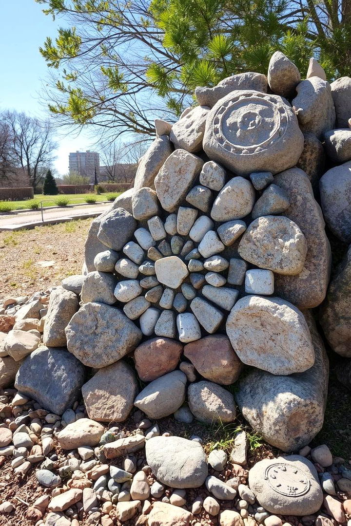 Creative Rock Art Installation - 22 Rock Landscaping Ideas