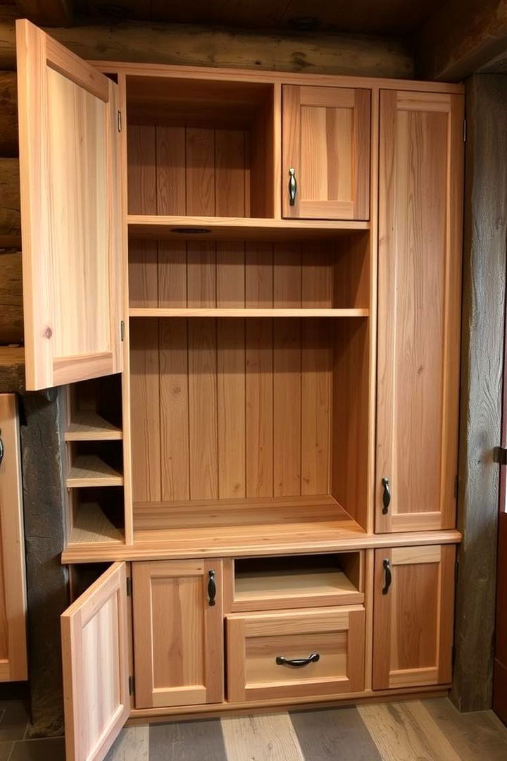 Creative Rustic Storage Solutions - 22 Log Cabin Interior Design Ideas