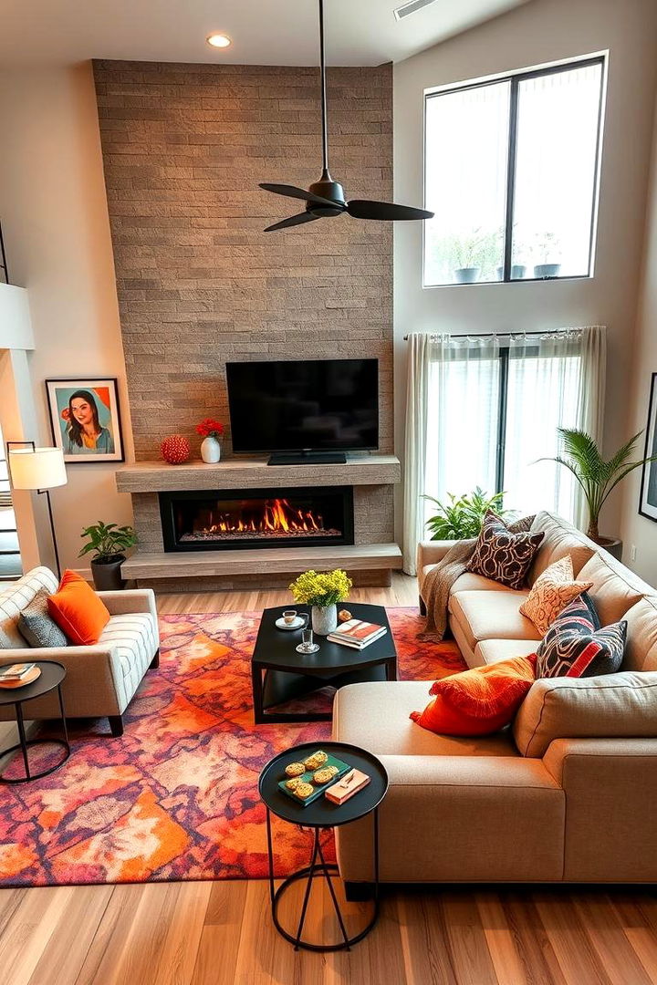 Creative Seating Configurations - 22 Living Room Ideas With Sectionals and Fireplace