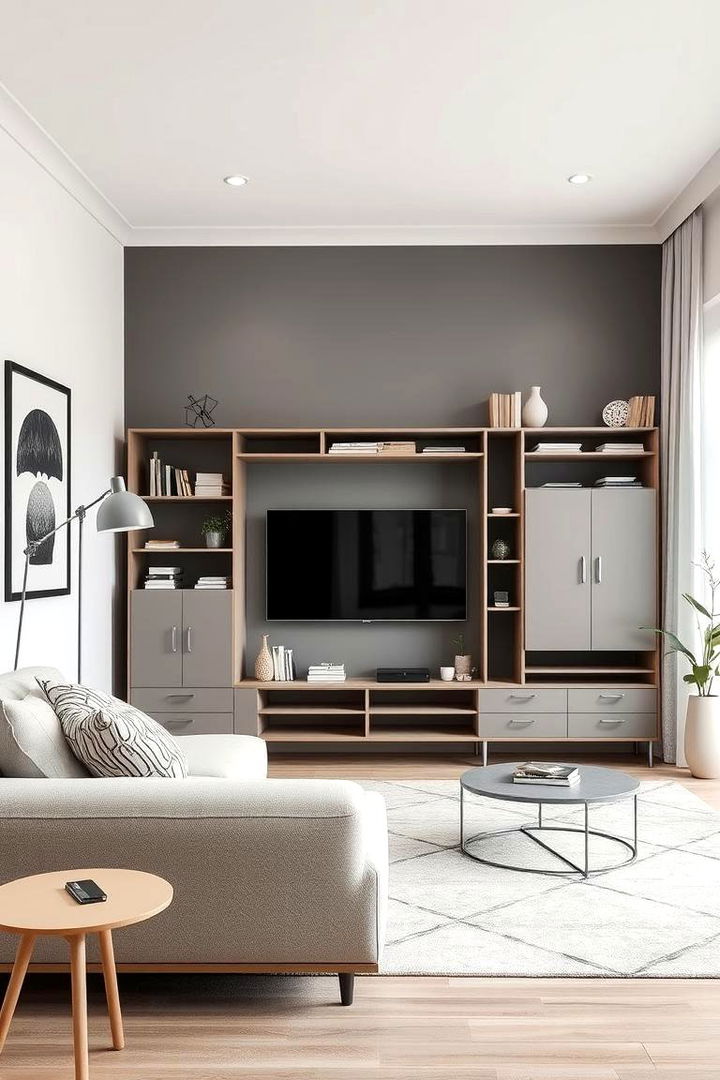 Creative Space Utilization - 22 Grey and Cream Living Room Ideas