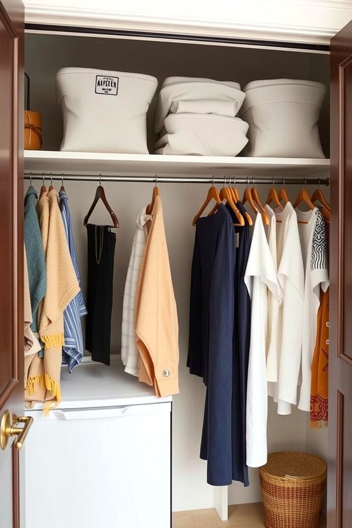 Creative Space with Adjustable Rods - 22 Laundry Closet Ideas