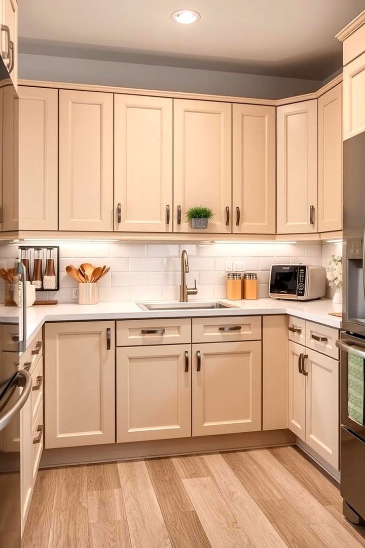 Creative Storage Solutions - 22 Kitchens With Beige Kitchen Cabinets