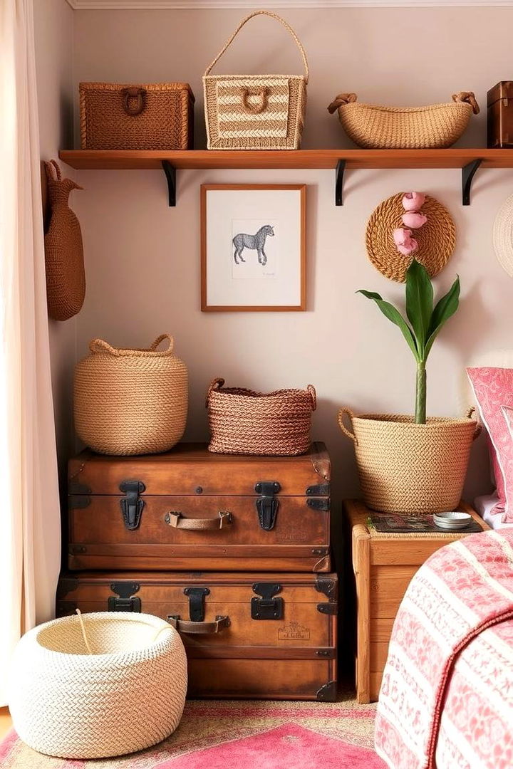 Creative Storage Solutions - 22 Pink Boho Bedroom Ideas