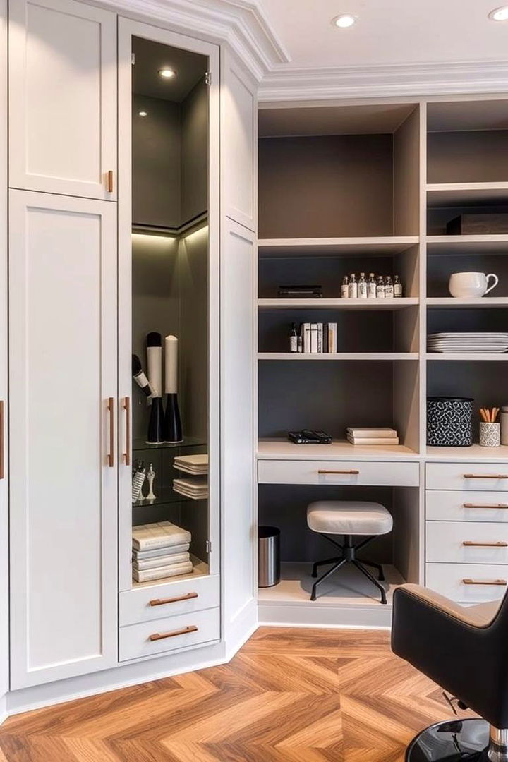 Creative Storage Solutions - 22 Small Salon Interior Design Ideas