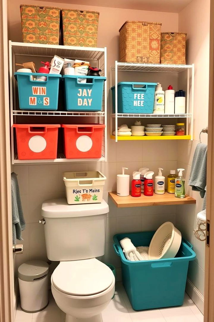 Creative Storage Solutions for Organized Spaces - 22 Kids Bathroom Ideas