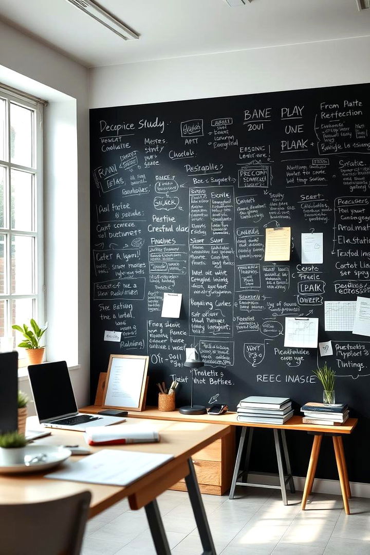 Creative Study Workspace Chalkboard - 22 Chalkboard Wall Ideas