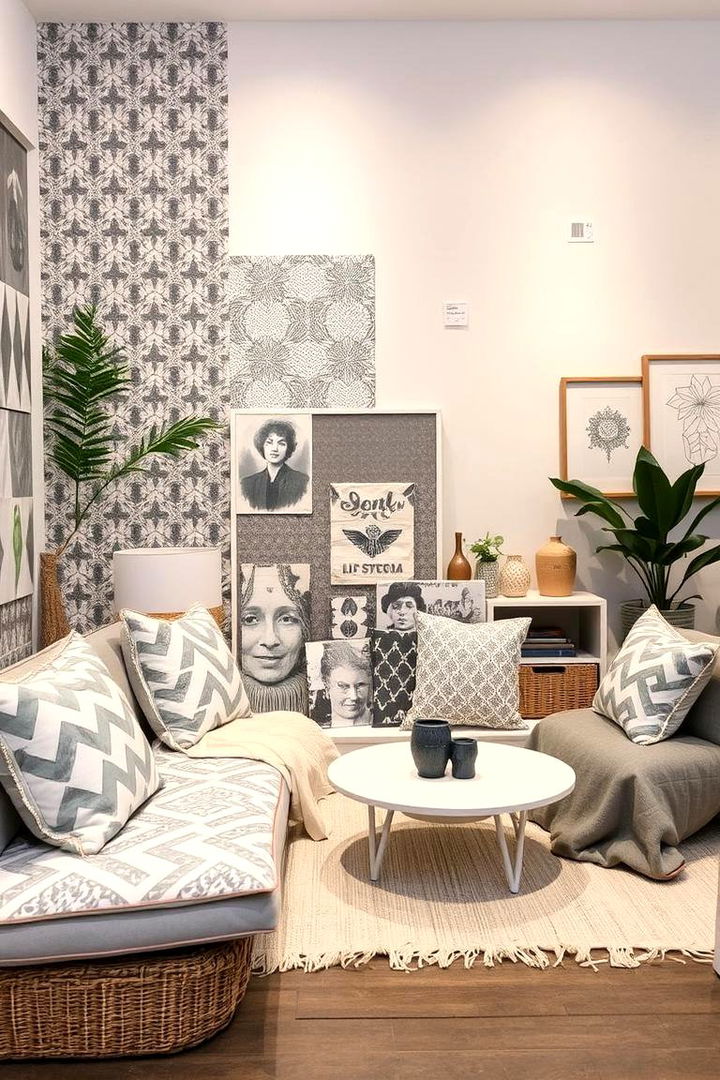 Creative Textured Pattern Play - 22 Grey and White House Interior Design Ideas