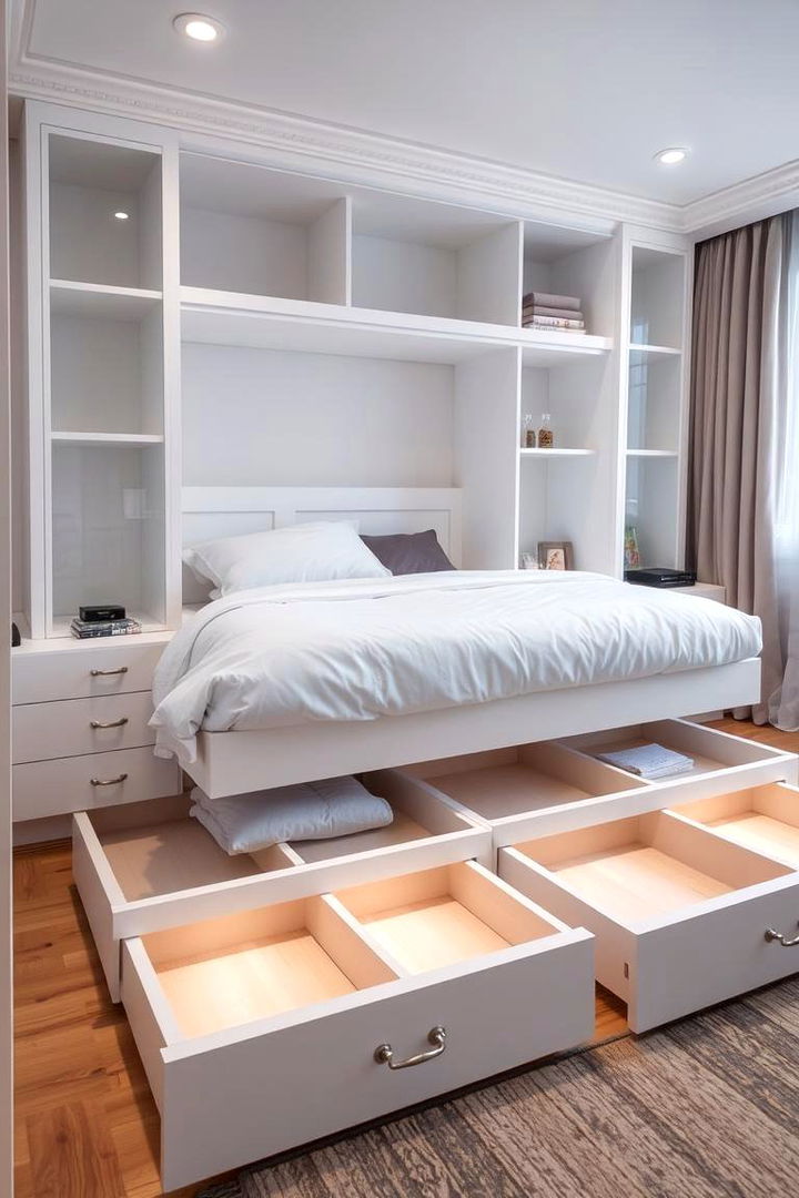 Creative Under bed Storage Ideas - 22 Small White Bedroom Ideas