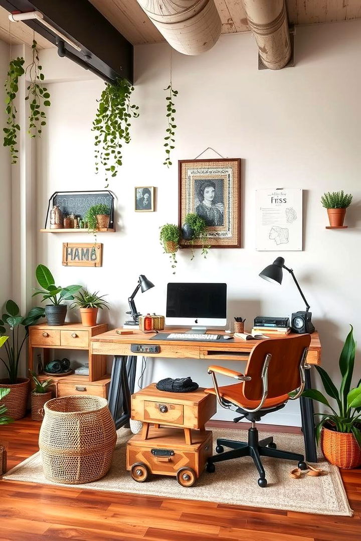 Creative Upcycled Elements - 22 Bohemian Home Office Ideas