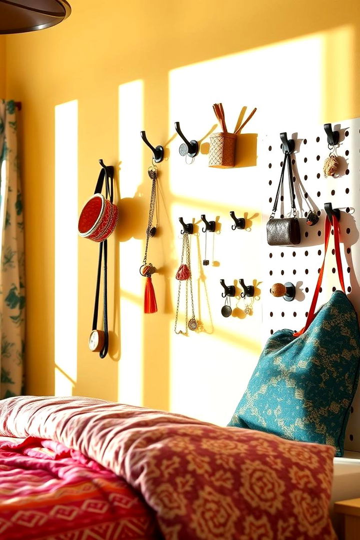 Creative Use of Hooks and Pegboards - 22 Bedroom Storage Ideas