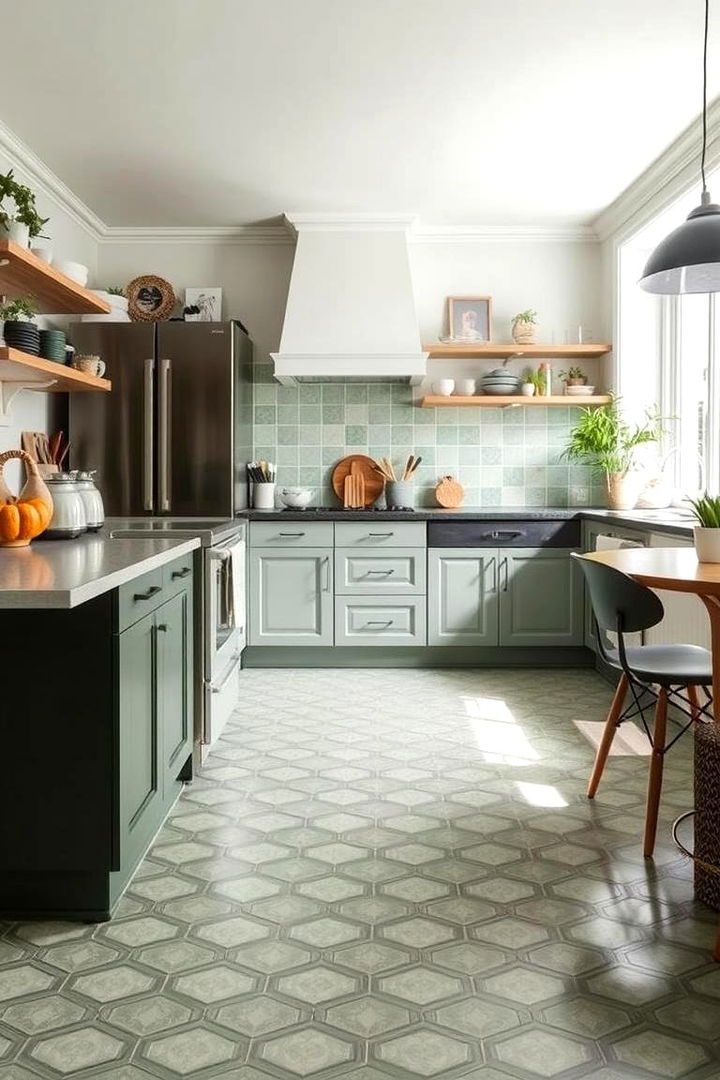 Creative Use of Sage Green Tiles - 22 Sage Green Kitchen Ideas