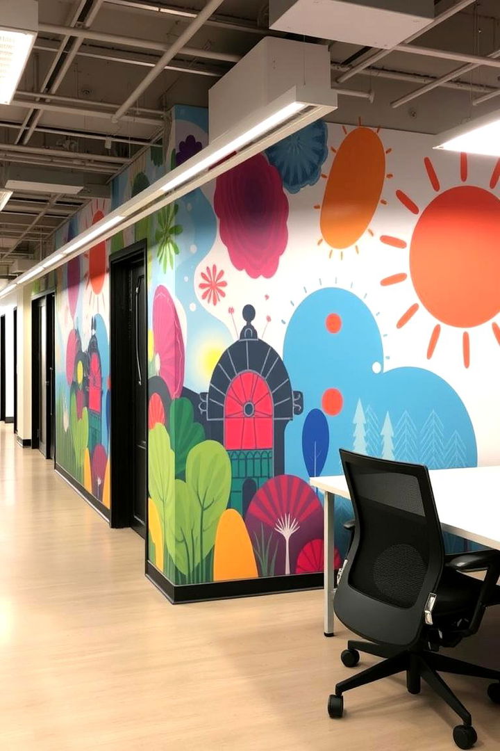 Creative Wall Murals - 22 Home Office Decor Ideas