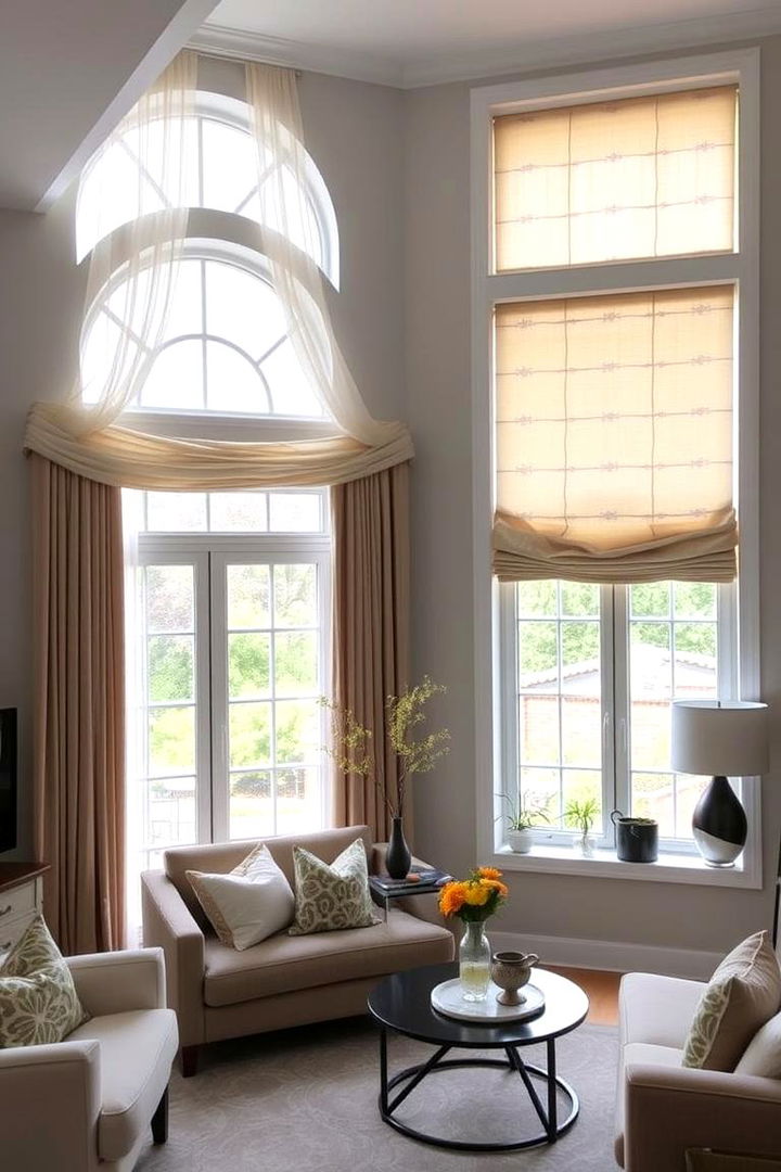 Creative Window Treatments - 22 Long Living Room Ideas