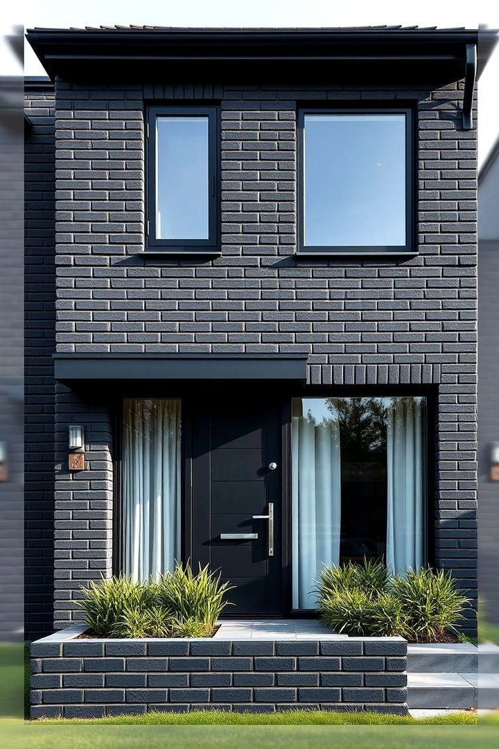Crisp Clean Lines - 22 Black Brick House Exteriors