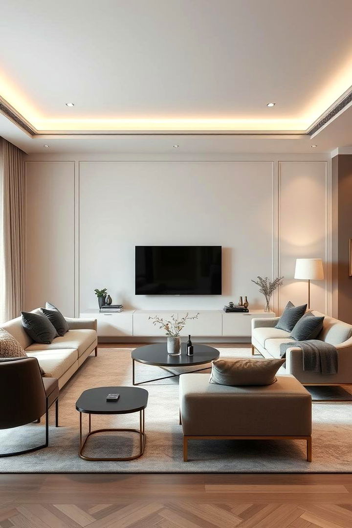 Crisp Contemporary Neutrality - 22 Neutral Living Room Ideas
