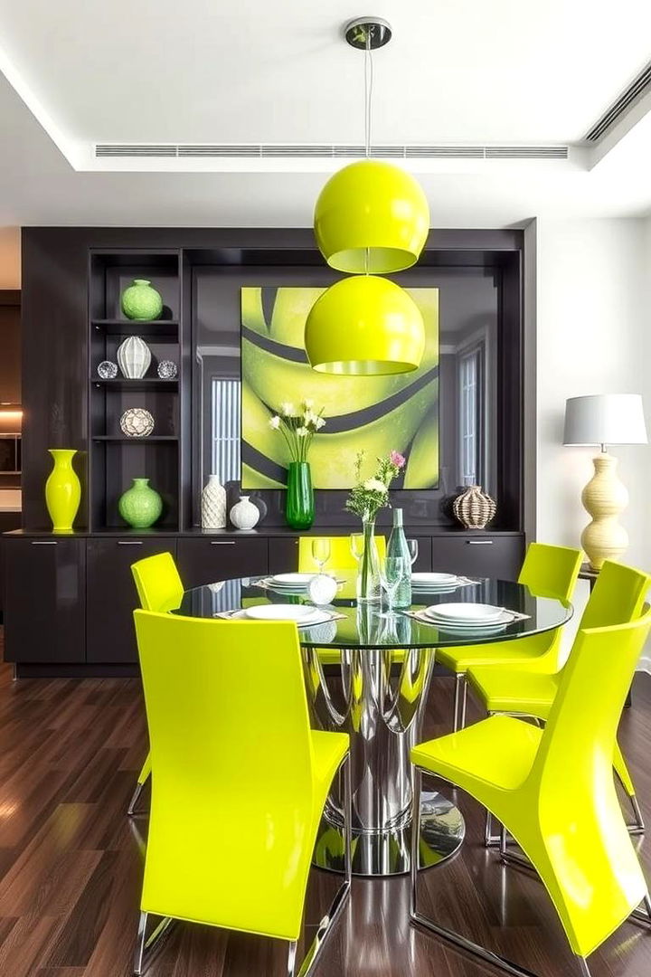 Crisp Lime Modernity - 22 Green Dining Room Ideas