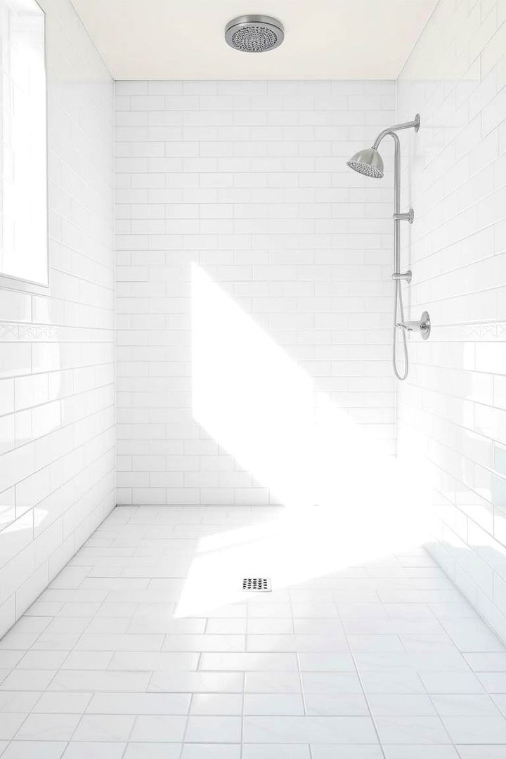 Crisp White Brilliance - 22 Shower Floor Tile Ideas