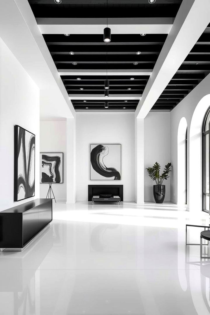 Crisp White Walls and Black Accents - 22 Black and White Powder Room Ideas
