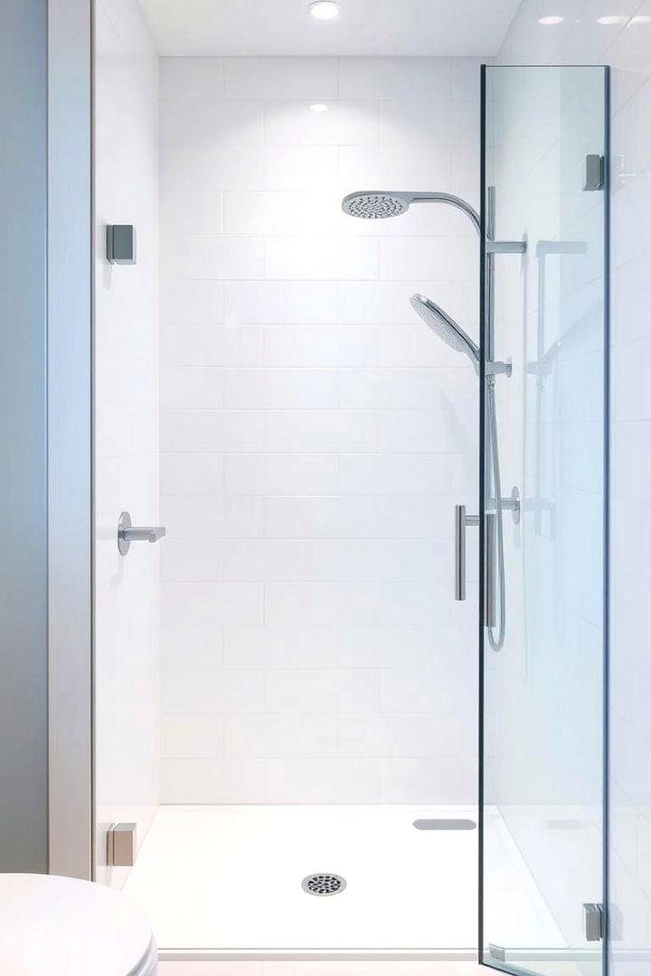 Crisp White and Neutral Palettes - 22 Small Shower Ideas