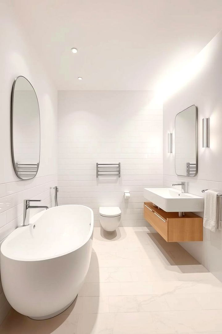 Crisp and Clean Contrast - 22 Beige and White Bathroom Ideas