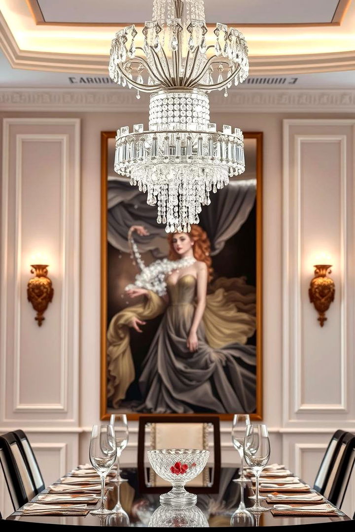 Crystal Chandeliers - 22 Glam Dining Room Ideas