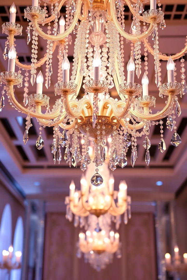 Crystal and Chandeliers Backdrop - 22 Wedding Backdrop Ideas