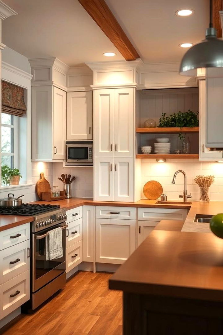 Cultivating Warm Ambiance - 22 Off-white Kitchen Cabinets