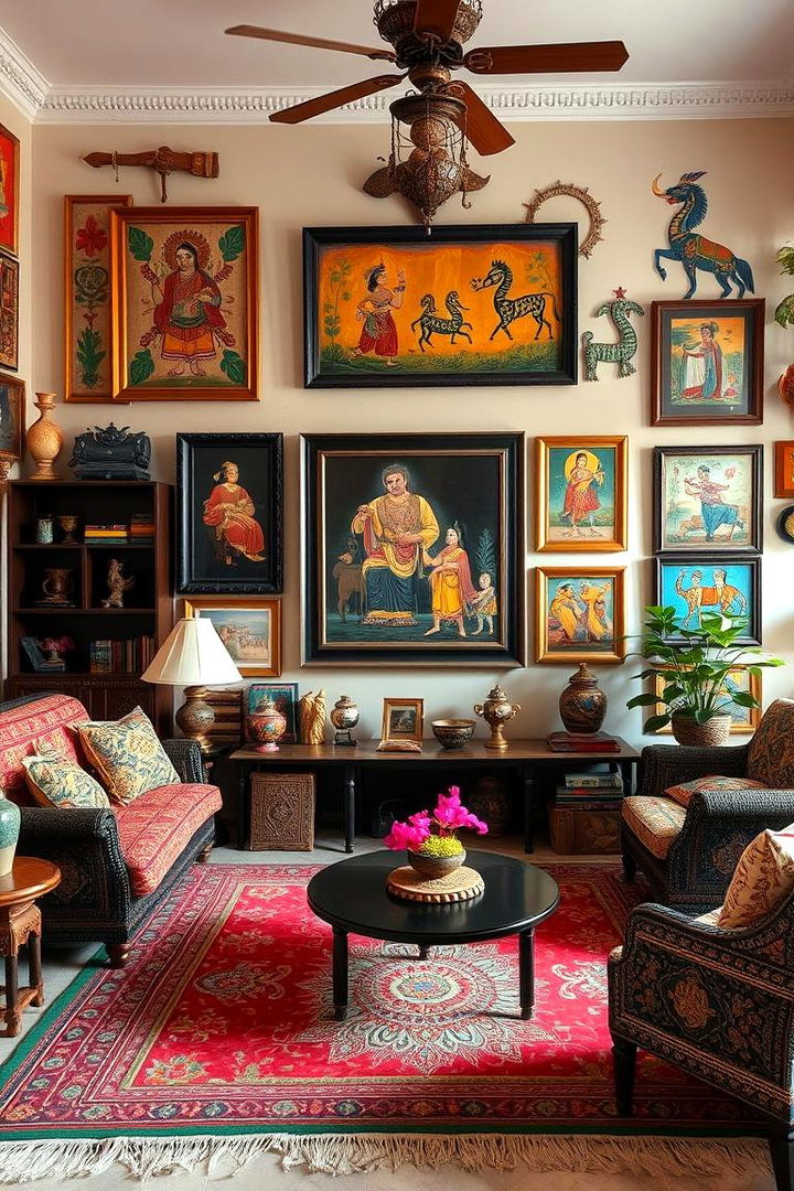 Cultural Art Pieces and Hand Painted Murals - 22 Moroccan Living Room Ideas