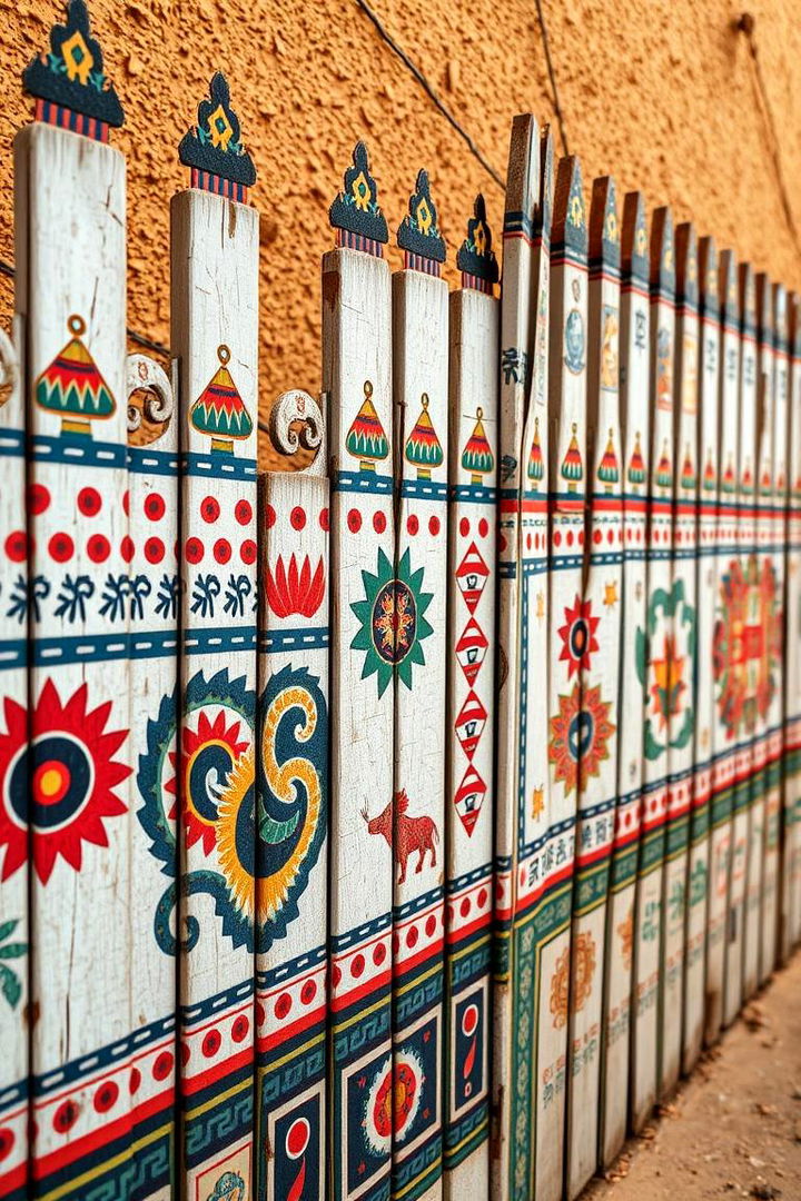Cultural Motifs Showcasing Heritage and Artistry - 22 Fence Art Ideas