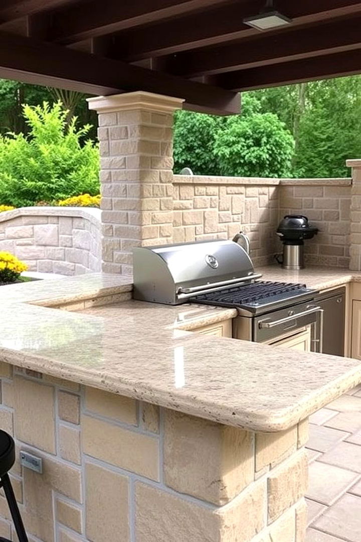 Cultured Stone Countertops - 22 Types of Outdoor Kitchen Countertops