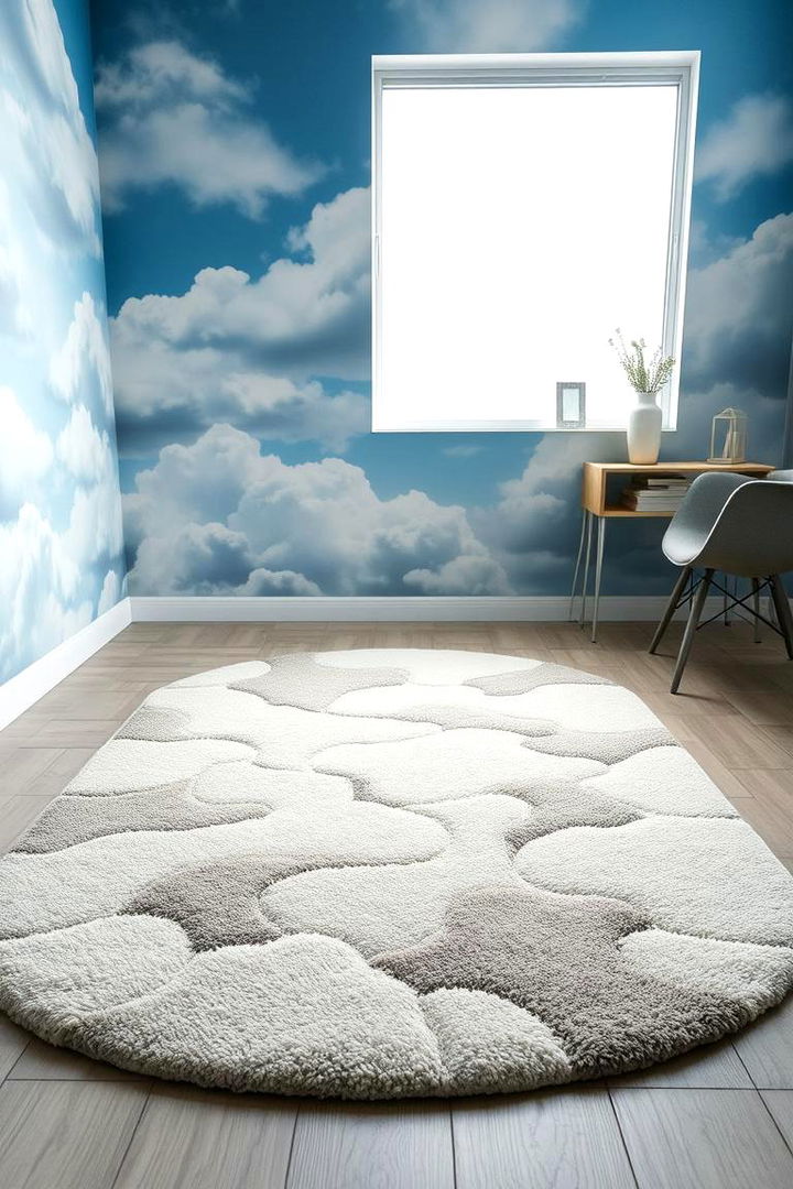 Cumulus Patterned Rugs - 22 Cloud-Themed Bedroom Ideas