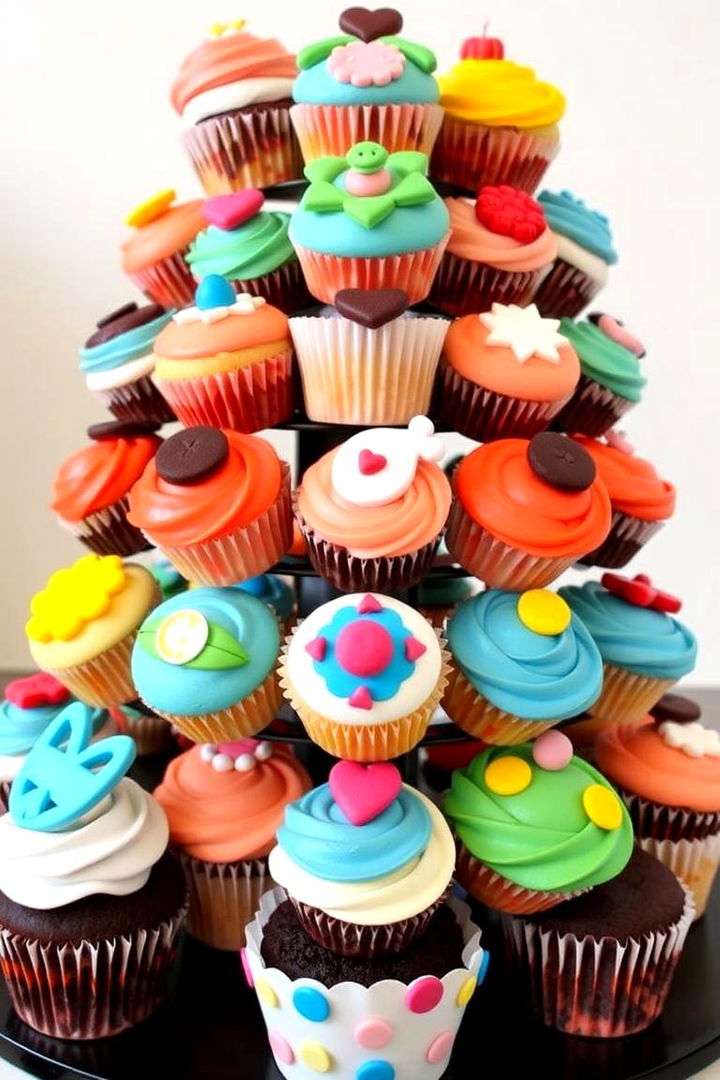 Cupcake Tower Variation - 22 Small Wedding Cake Ideas