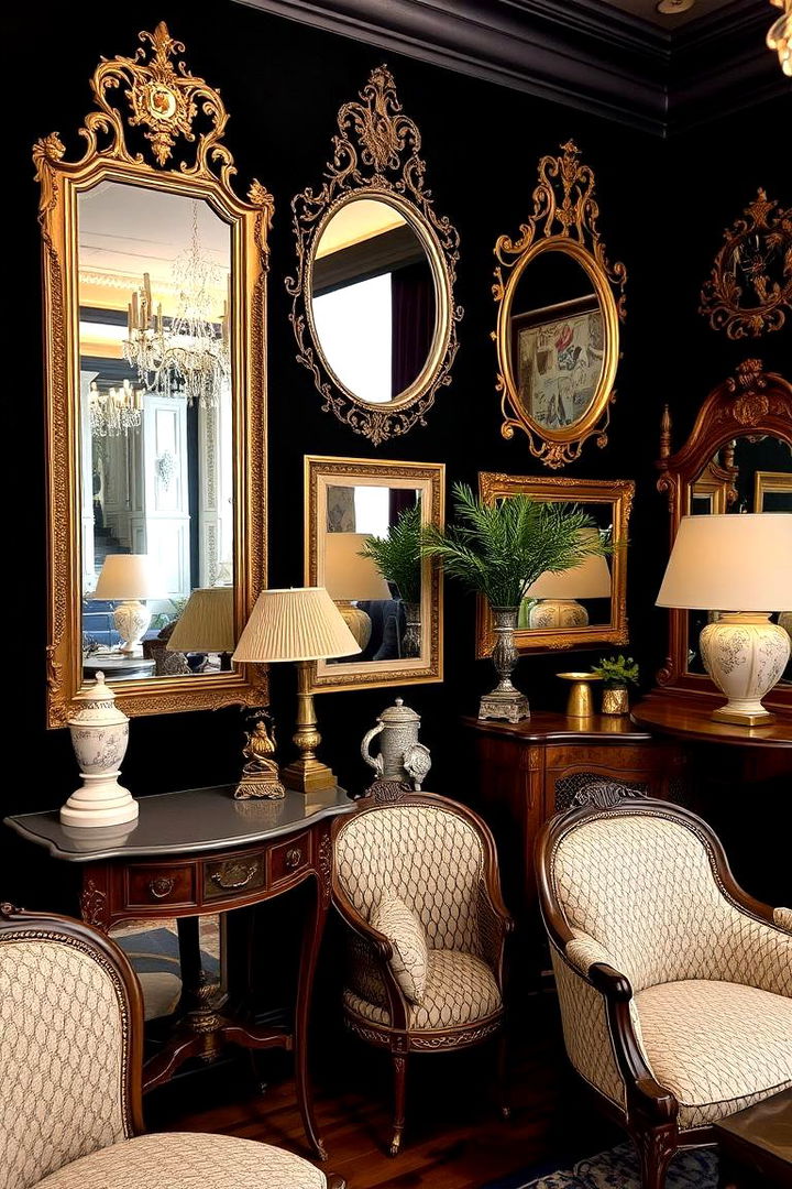 Curated Antique Accents - 22 Black Living Room Ideas