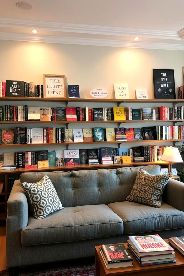 Curated Book Collections Display - 22 Grey Couch Living Room Ideas